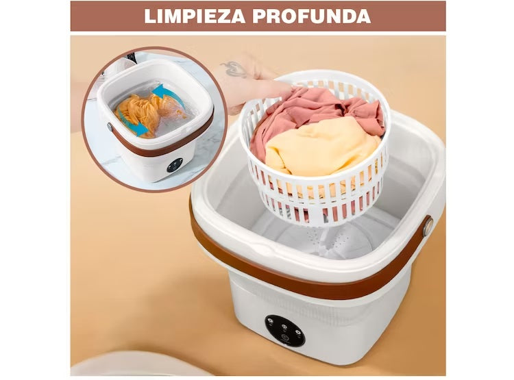 MINI LAVADORA PLEGABLE PÓRTATIL - 9.0L