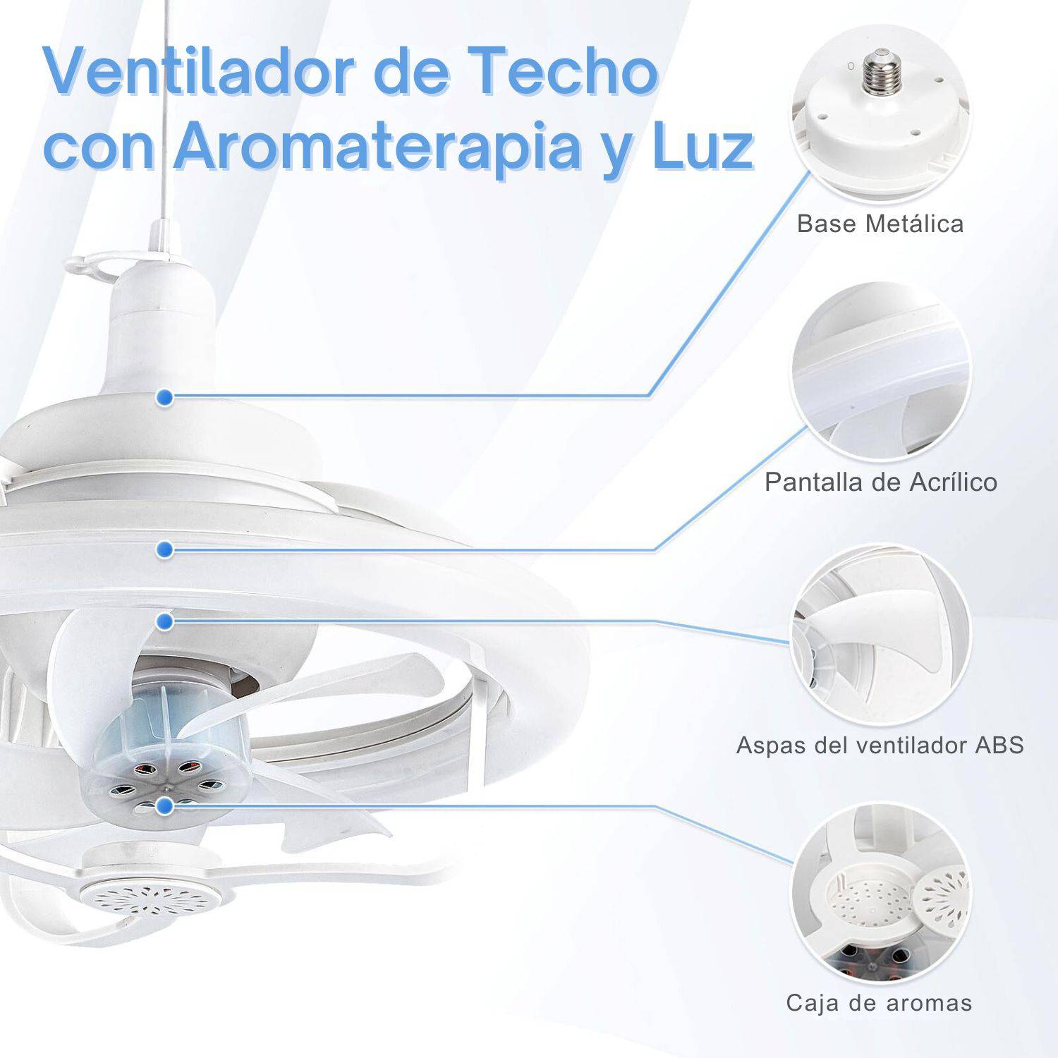 💡❄️🌸FOCO VENTILADOR INTELIGENTE 360° C/CONTROL💡❄️🌸